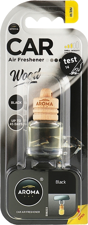 Car Air Freshener "Black" - Aroma Car Wood — photo N1