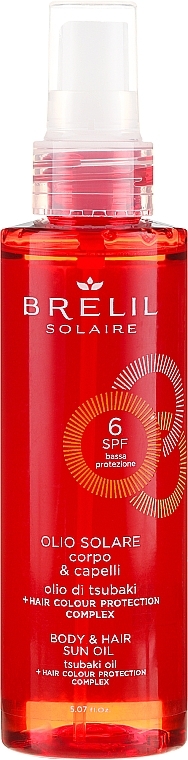 Protective Hair & Body Oil - Brelil Solaire Oil SPF 6 — photo N1