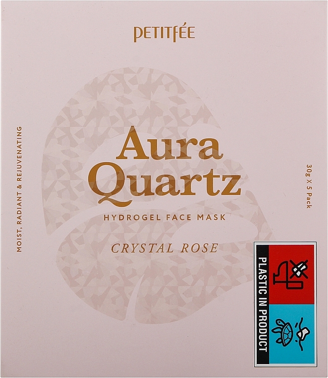 Hydrogel Face Mask with Pearl Extract & Rose - Petitfee & Koelf Aura Quartz Hydrogel Face Mask Crystal Rose — photo N7