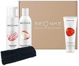 Skincare Set - BeOnMe Facial Cleansing Set (mic/water/200ml+ f/mousse/150ml + f/scr/gel/75ml + cloth/1psc) — photo N1