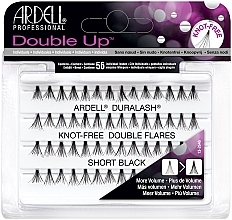 Individual Lashes Kit - Ardell Double Up Knot Free Double Flares Black Short — photo N2