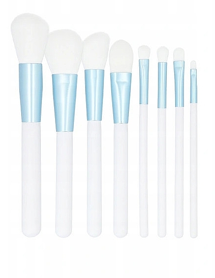 Makeup Brush Set, 9 pcs, white+blue - Tools For Beauty MiMo White Set — photo N1