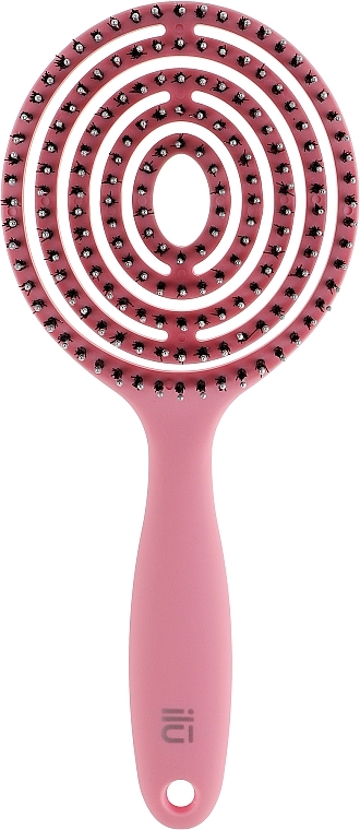 Hair Brush, pink - Ilu Brush Lollipop Pink — photo N2