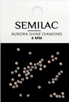 Nail Crystals, 6 mm - Semilac Aurora Shine Diamond — photo 50 szt.