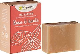 Fragrances, Perfumes, Cosmetics Rose and Shea Butter Soap - La Saponaria Rose & Shea Butter Soap