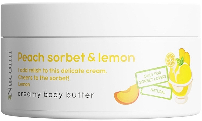 Peach & Lemon Body Butter - Nacomi Peach Sorbet And Lemon Creamy Body Butter — photo N1