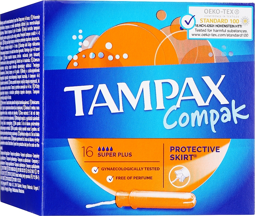 Tampons with Applicator, 16 pcs - Tampax Compak Super Plus — photo N2