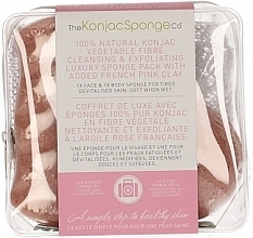 Fragrances, Perfumes, Cosmetics Sponge - The Konjac Sponge Company Travel/Gift Sponge Bag Duo Pack French Pink Clay