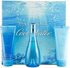 Fragrances, Perfumes, Cosmetics Davidoff Cool Water Woman - Set (edt/100ml + b/lot/75ml + sh/gel/75ml) 