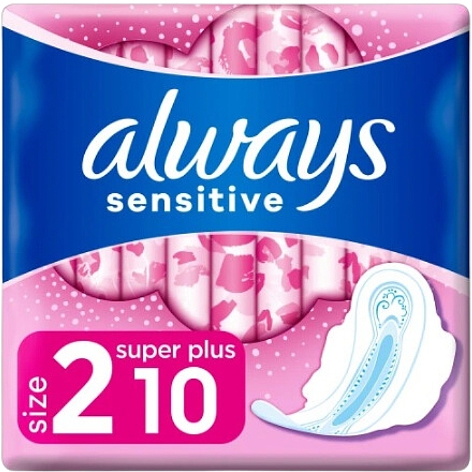 Sanitary Pads, 10 pcs - Always Sensitive Ultra Super Plus — photo N1