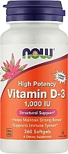 Gelatin Capsules "Vitamin D3" - Now Foods Vitamin D3 1000 IU — photo N2