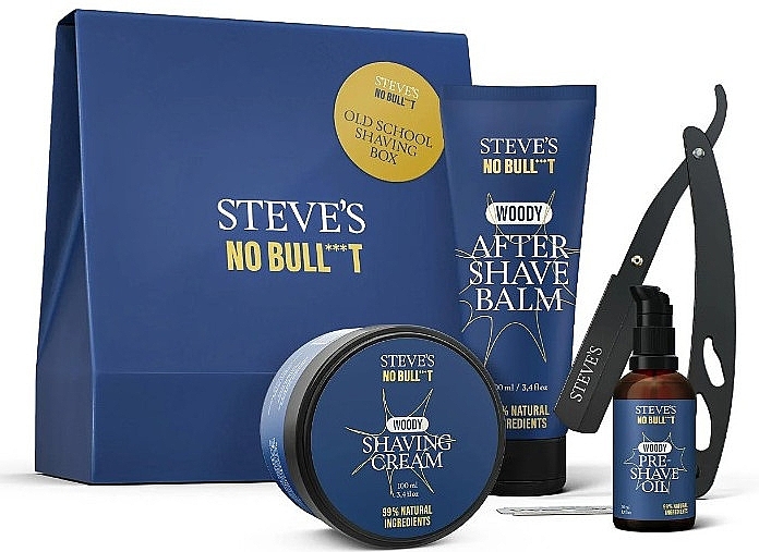 Set, 4 products - Steve's No Bull***t Old School Shaving Box — photo N1