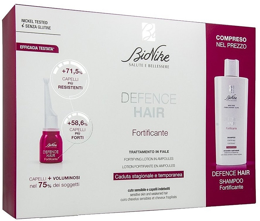 Set - BioNike Defense Hair Fortificante Set (h/lot/6ml*21 + shampoo/200ml) — photo N1