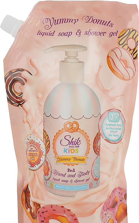 Baby Gel Soap 2in1 with Panthenol & Glycerin "Delicious Donuts" - Shik Kids Yummy Donuts (doypack) — photo N1