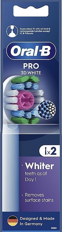 Electric Toothbrush Heads, 2 pcs. - Oral-B Pro 3D White — photo N1