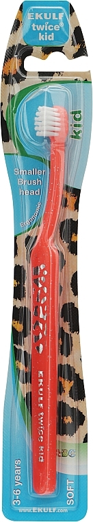 Kids Toothbrush (3-6 y.o.), red - Ekulf Twice Junior — photo N1