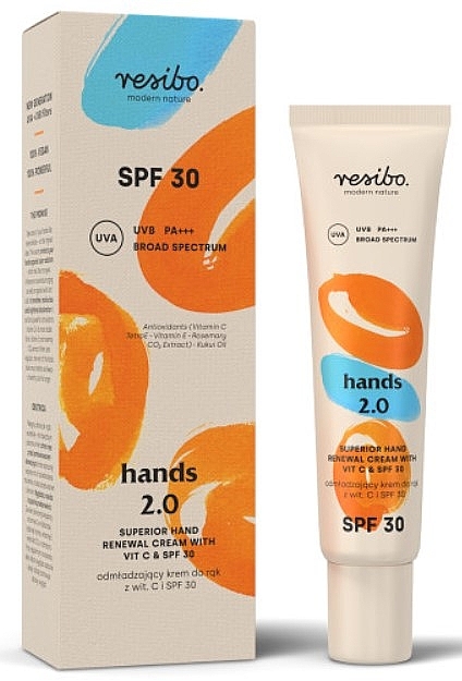Anti-Aging Hand Cream with Vitamin C & SPF 30 - Resibo Hands 2.0 SPF30 — photo N1