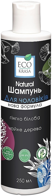 Natural Men Shampoo "Ginkgo Biloba & Tea Tree" - Eco Krasa — photo N1