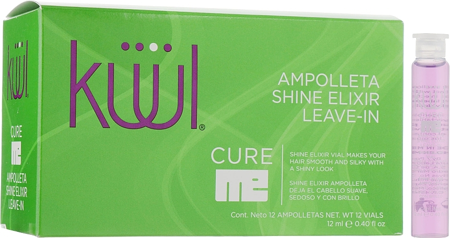 Smoothness & Silkiness Elixir Ampoules for Damaged Hair - Kuul Cure Me Shine Elixir Leave-in — photo N3