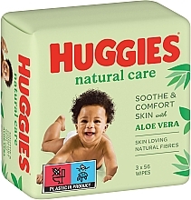 Kids Wet Wipes Natural Care, 3x56 pcs - Huggies — photo N1