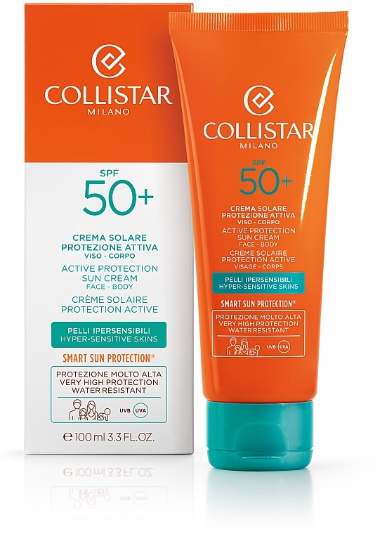 Intensive Sunscreen Cream - Collistar Active Protection Sun Cream Face Body SPF 50+ — photo N2