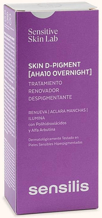 Depigmenting Face Cream - Sensilis Skin D-Pigment AHA 10 Overnight — photo N2