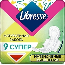 Sanitary Pads, 9 pcs - Libresse Natural Care Ultra Super — photo N1