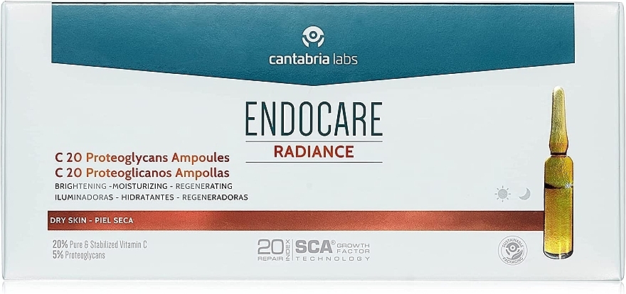 Vitamin C Face Ampoules for Dry Skin - Cantabria Labs Endocare C20 Proteoglycans Ampoules — photo N2