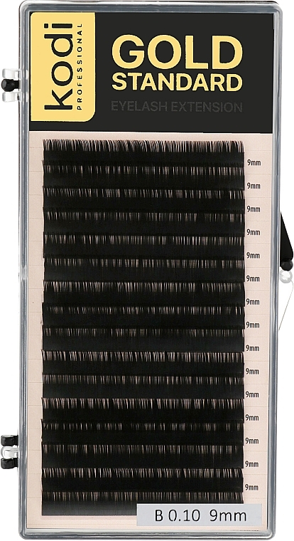 Gold Standart B 0.10 False Eyelashes (16 rows: 9 mm) - Kodi Professional — photo N1