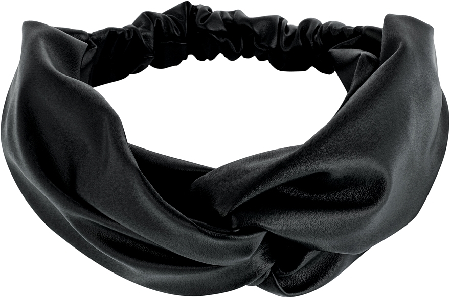 Faux Leather Twist Headband, Black - MakeUp — photo N1