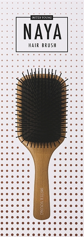 Wooden Hair Brush with Synthetic Bristles - Sister Young Naya Wood Brush Nv — photo N2