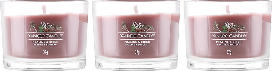 Set - Yankee Candle Praline & Birch (candle/3x37g) — photo N2