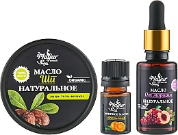 Fragrances, Perfumes, Cosmetics Anti-Aging Gift Set 'Shea Butter & Orange' - Mayur (oil/50ml + oil/30ml + oil/5ml)