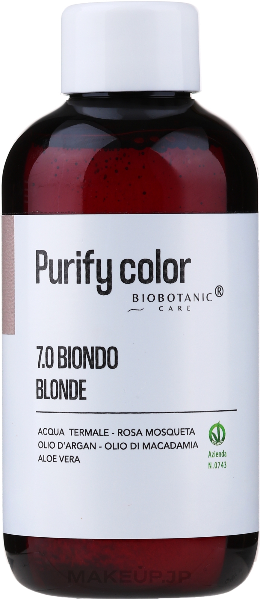 Hair Color, 150ml - BioBotanic Purify Color — photo 7.0 - Blonde