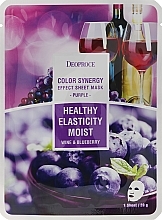 Fragrances, Perfumes, Cosmetics Blueberry and Red Grape Face Sheet Mask - Deoproce Color Synergy Effect Sheet Mask Purple