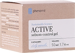 Fragrances, Perfumes, Cosmetics Hyaluronic Acid Cream-Gel - Phenome Sustainable Science Active Sebum-Control Gel