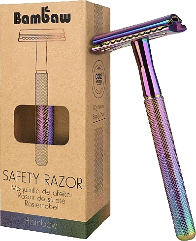 Razor with Refill Blade, rainbow - Bambaw Safety Razor — photo N1