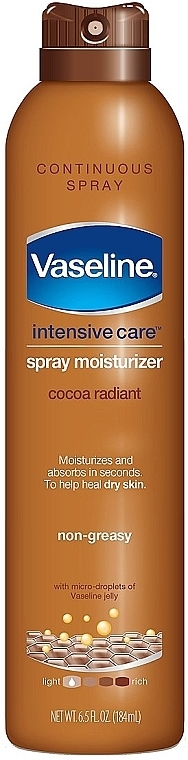 Moisturizing Body Spray "Cocoa" - Vaseline Intensive Care Cocoa Spray Moisturiser — photo N1