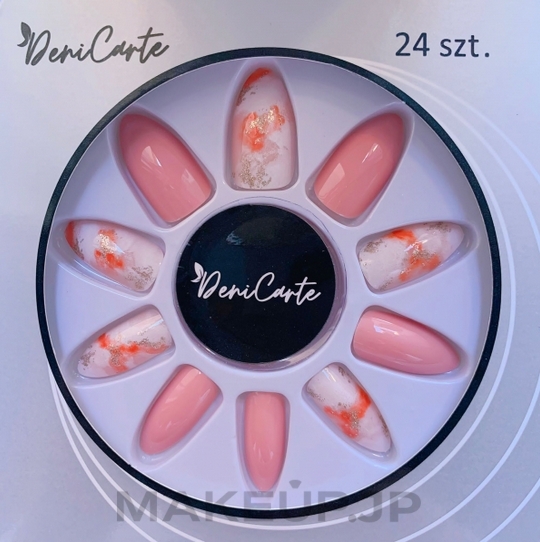 Fake Nails, beige marble, 24 pcs. - Deni Carte 3278 — photo 24 szt.