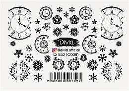 3D Nail Stickers "Combi", Di862 - Divia Water Based Nail Stickers Combi — photo N1