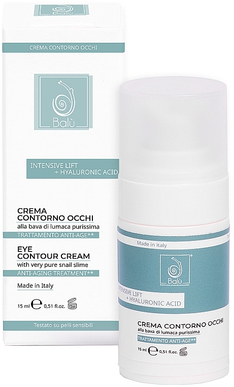 Eye Cream with Hyaluronic Acid & Snail Mucus - Balu Intensive Lift + Hyaluronic Acid Eye Contour Cream With Very Pure Snail Slime — photo N1