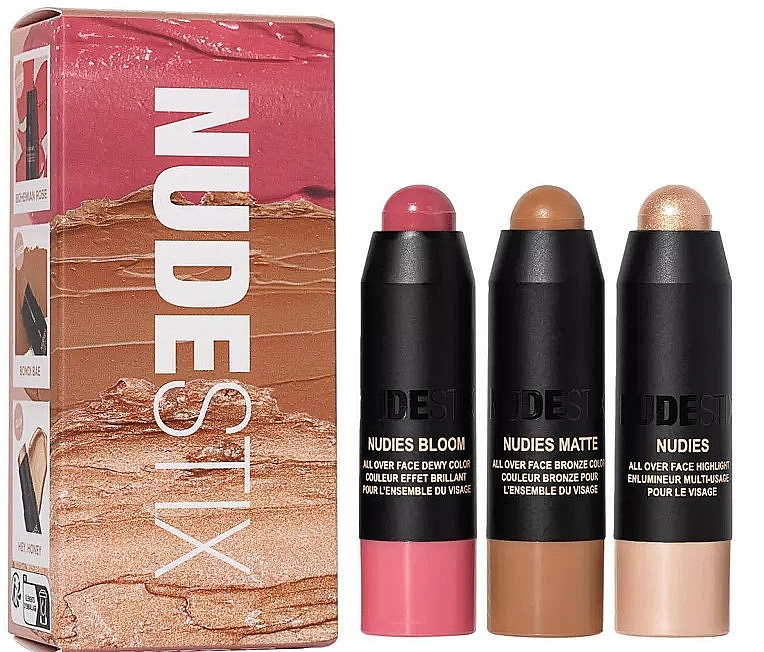 セット - Nudestix Mini Roses & Honey Blush Kit (blush/3x1.8g) — photo N2