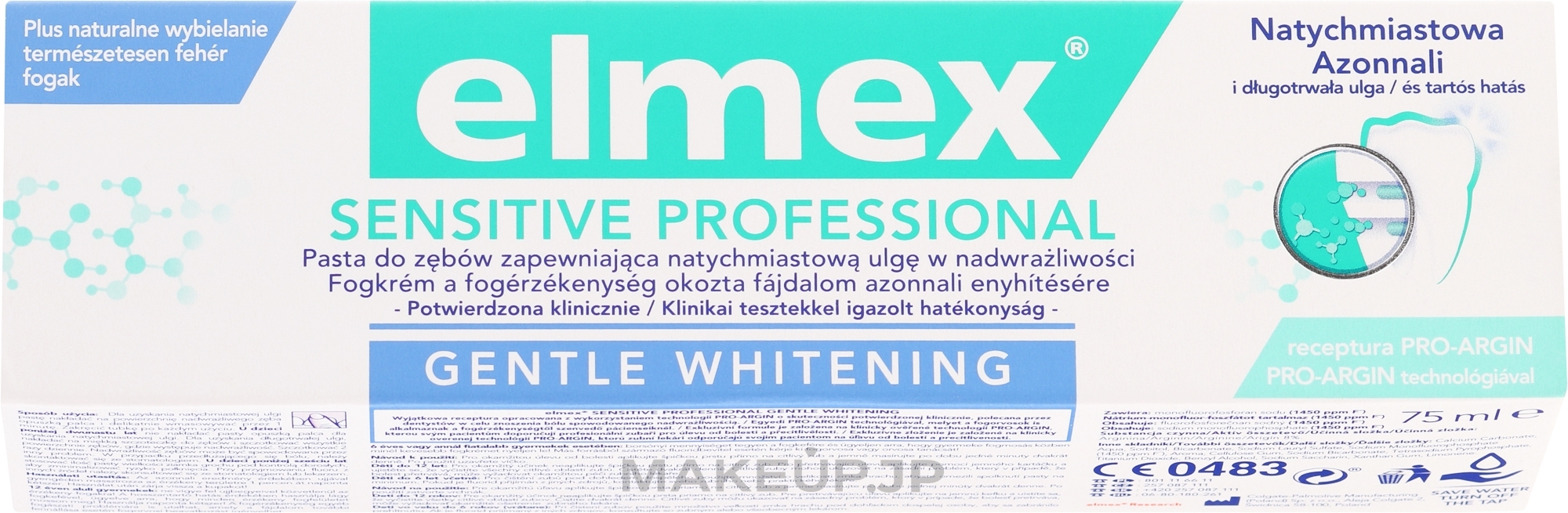 Toothpaste - Elmex Professional Sensitive Professional Gentle Whitening — photo 75 ml