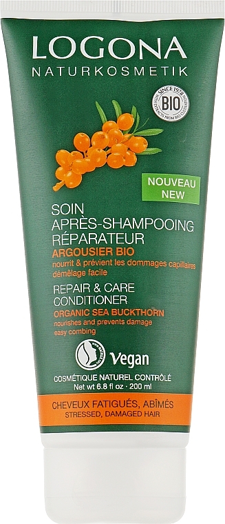 Reconstructing BIO Conditioner "Sea Buckthorn" - Logona Pepair & Care Conditioner — photo N1