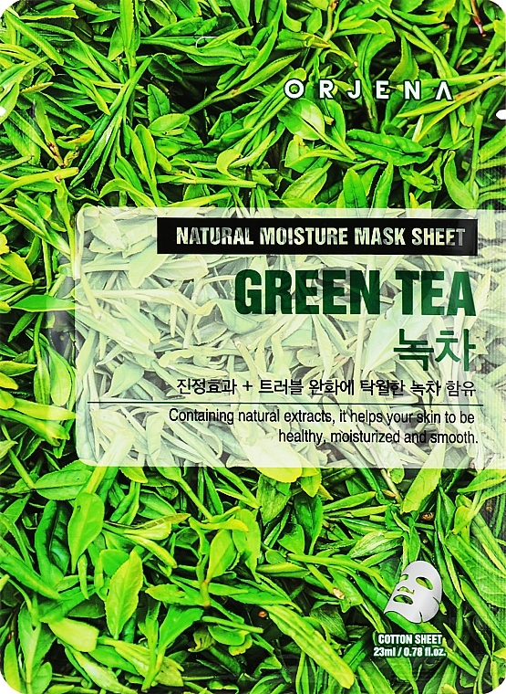 Green Tea Sheet Mask - Orjena Natural Moisture Mask Sheet Green Tea — photo N1