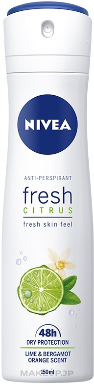 Body Deodorant Spray - Nivea Anti-Respirant Fresh Citrus Fresh Skin Feel Lime & Bergamot Orange Scent — photo 150 ml