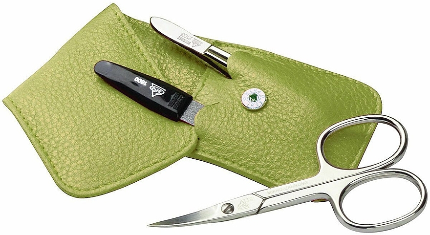 Manicure Set 'Siena', 3 pcs, green - Erbe Solingen — photo N1