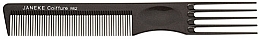 Comb, black - Janeke Polycarbonate Toupierkamm 862, Titanium — photo N1