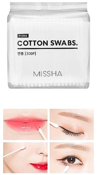 Cotton Buds, 300 pcs - Missha Cotton Swabs 300P — photo N2