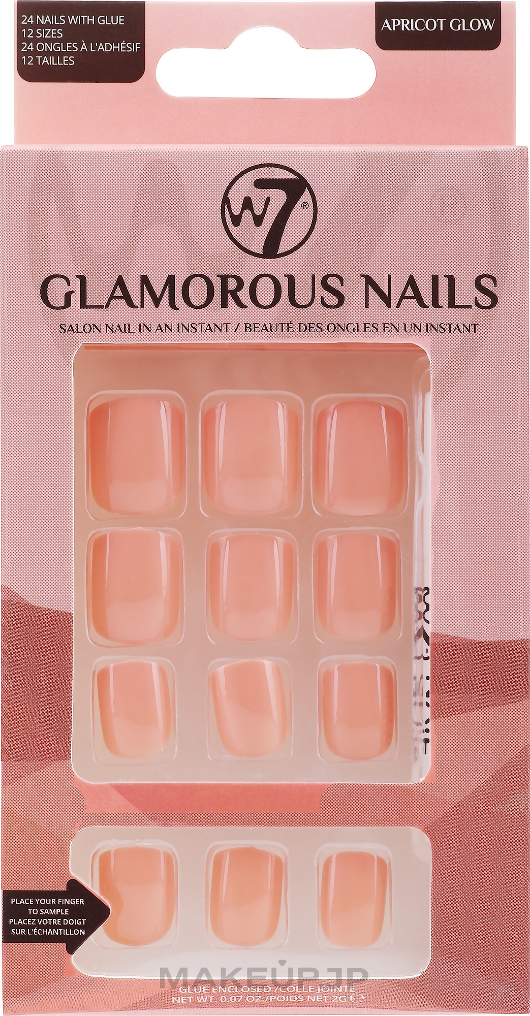 False Nails Set - W7 Cosmetics Glamorous Nails — photo Apricot Glow